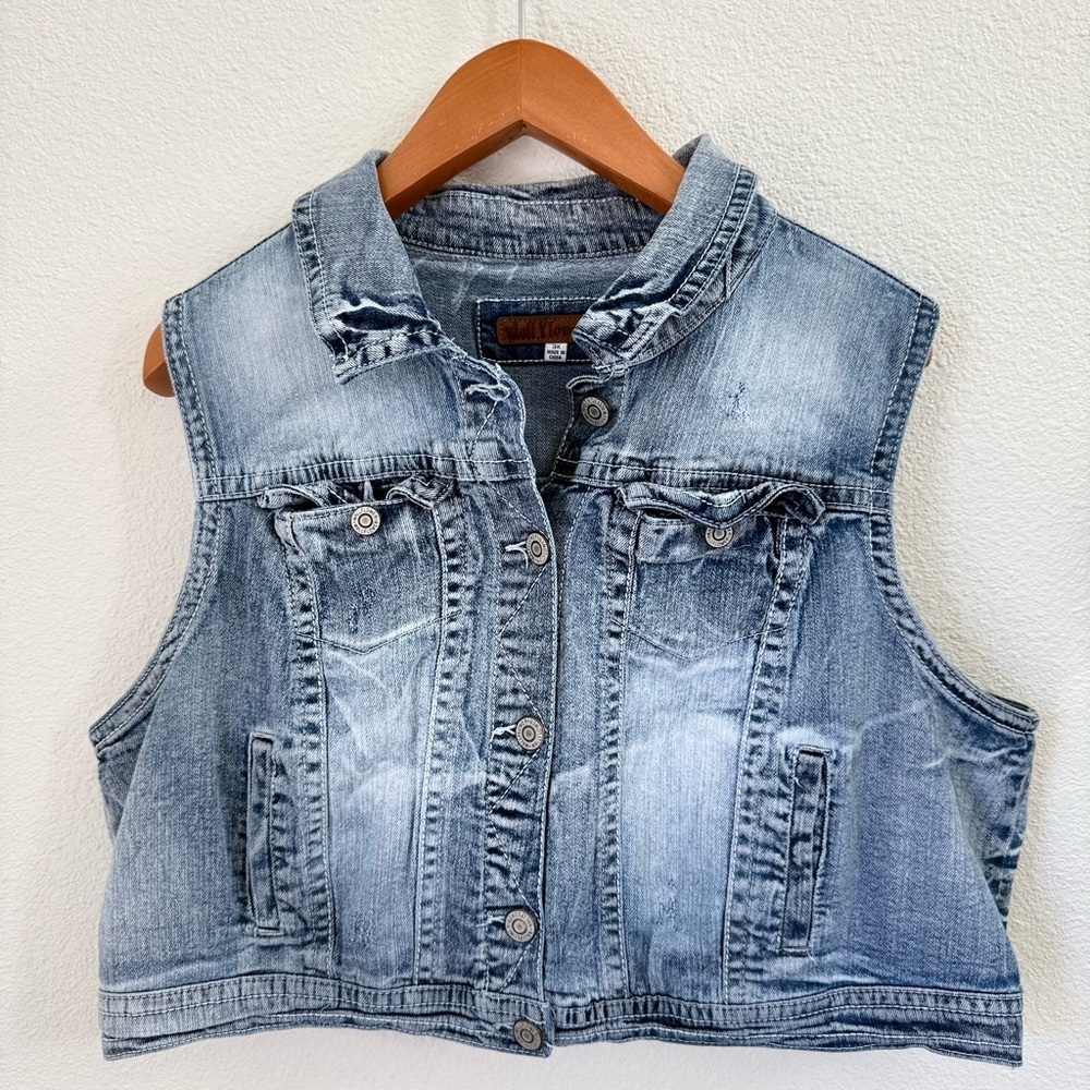 Wallflower Blue Denim Vest with Front Pockets Women’s Size 3X